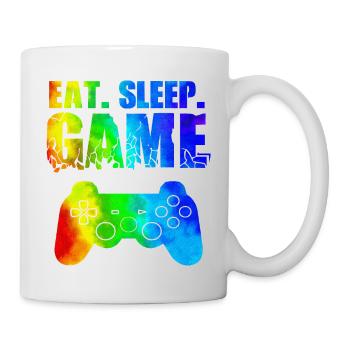 Gamer Jeu En Ligne Jeux Sur Ordinateur Arcade Neon - Mug blanc - blanc - Droite