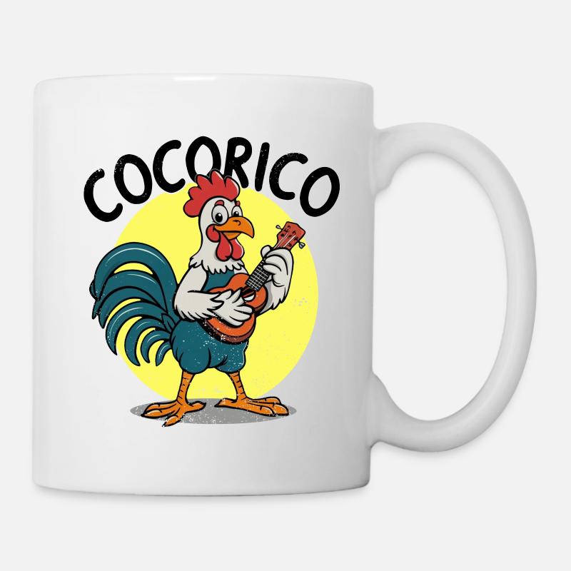 cocorico coq guitare - Mug blanc - blanc