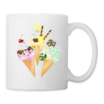 Cornet de crème glacée - Mug blanc - blanc - Droite