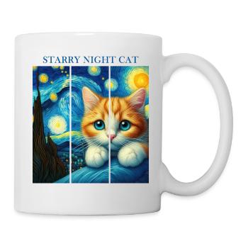 Starry Night Cat - Mug - white - Right