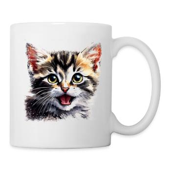 Cute kitten design in watercolor no.005 - Mug - white - Right