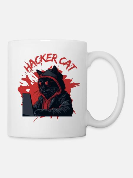 Hacker Cat 😻 - Tasse - Weiß