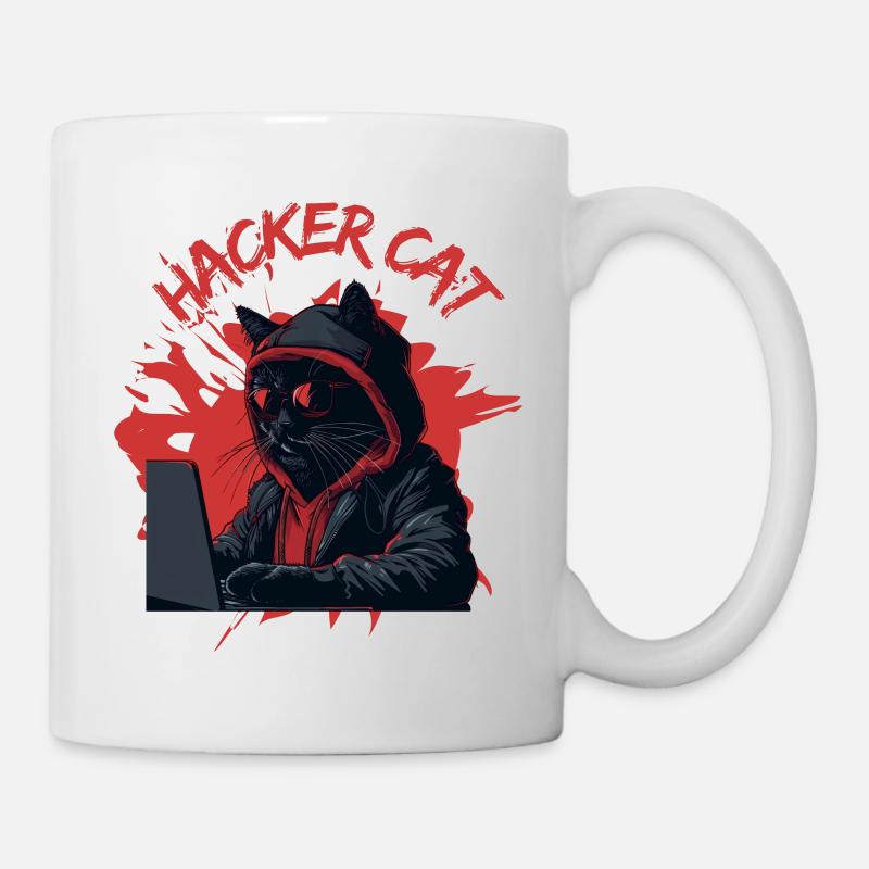 Hacker Cat 😻 - Tasse - Weiß