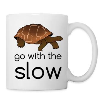 go with the slow - Schildkröte - Tasse - Weiß - Rechts