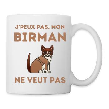 Chat sacré de Birmanie Birman - Mug blanc - blanc - Droite