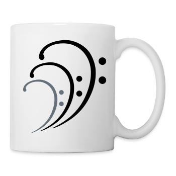 3 Clé de Musique de Fa Trois Notes de Musique Notes de Musique - Mug blanc - blanc - Droite
