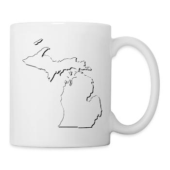 Michigan (USA) | Landkarte | Schatten - Tasse - Weiß - Rechts