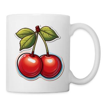 Leckere rote Kirschen - Tasse - Weiß - Rechts