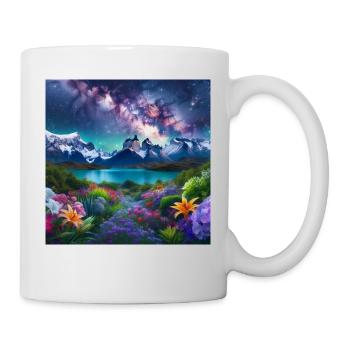 Nuit Étoilée sur Jardin Alpin N°3 - Mug blanc - blanc - Droite