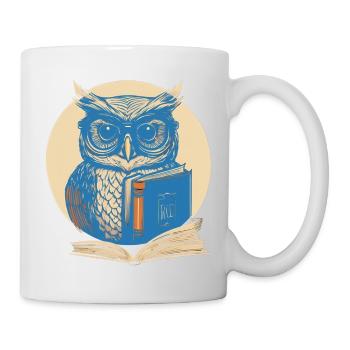 Owl Reading Book - Mug - white - Right
