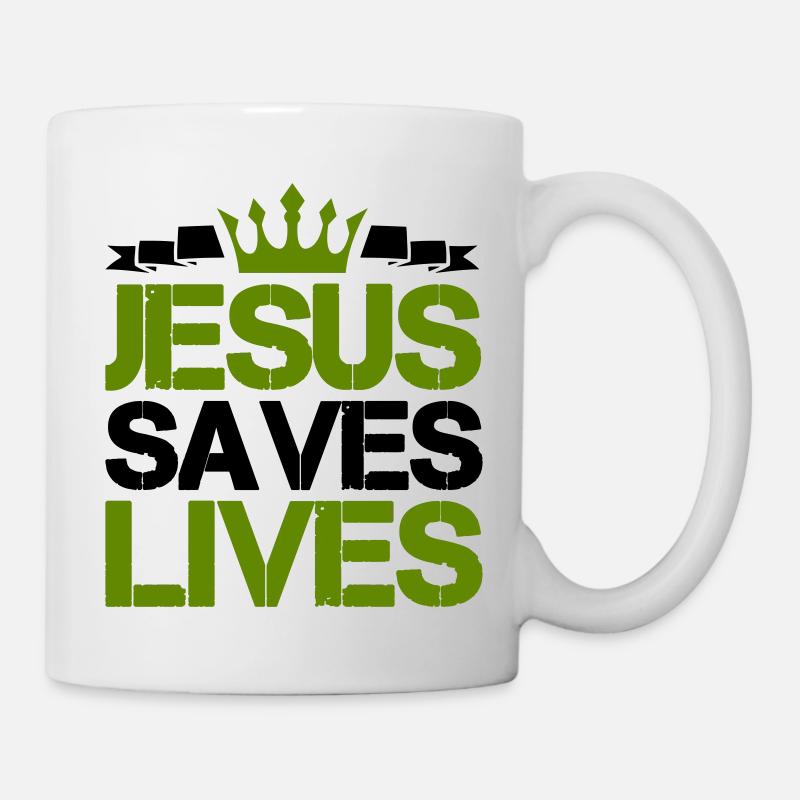 Jésus sauve des vies - Mug blanc - blanc