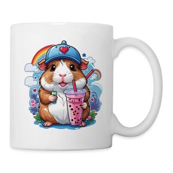 Cute guinea pig enjoying lemonade - Mug - white - Right