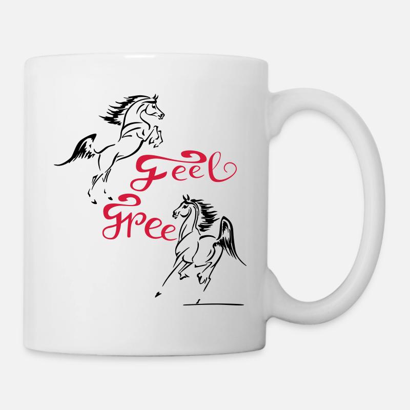 feel free, Pferde - Tasse - Weiß