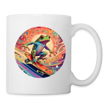 Cool, Funny Frog on a Skateboard Skater Kids - Mug - white - Right