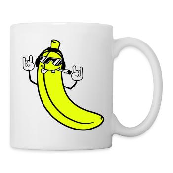 Lustige DJ Banane Obst Sonnenbrille Party Musik - Tasse - Weiß - Rechts