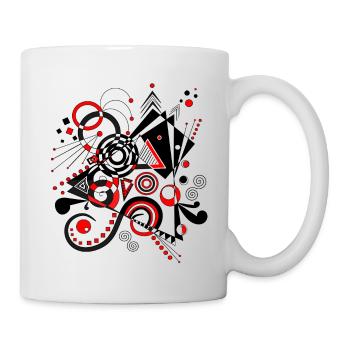 Abstrakte Kunst - Tasse - Weiß - Rechts