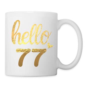 Hello 77 gold - Mug - white - Right