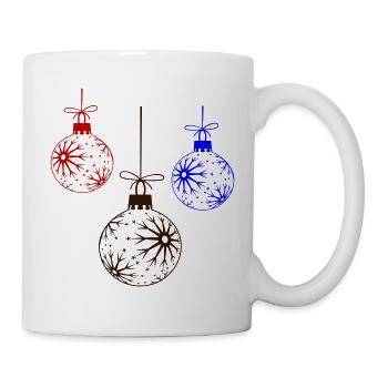 Weihnachtskugeln Christmas - Tasse - Weiß - Rechts