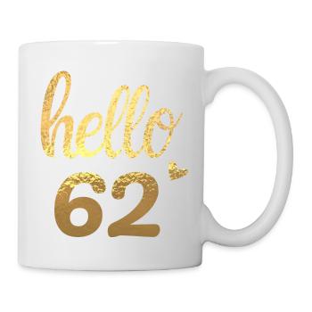 Hello 62 doré - Mug blanc - blanc - Droite