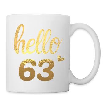 Hello 63 doré - Mug blanc - blanc - Droite