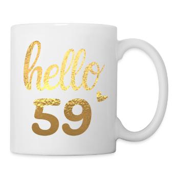 Hello 59 doré - Mug blanc - blanc - Droite