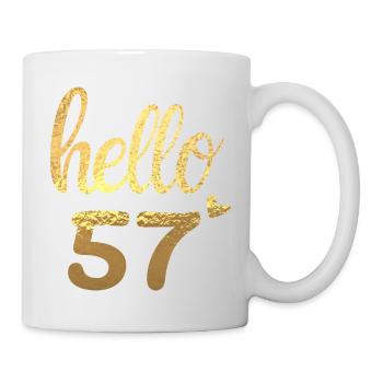 Hello 57 doré - Mug blanc - blanc - Droite