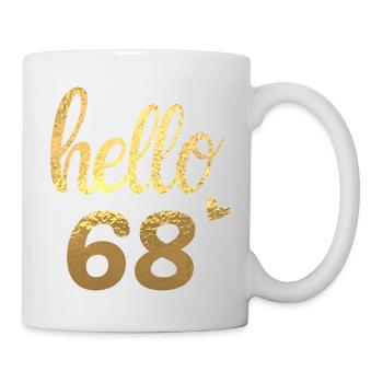 Hello 68 doré - Mug blanc - blanc - Droite