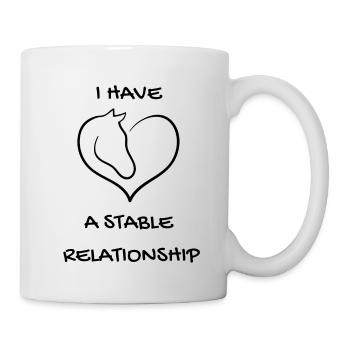 I HAVE A STABLE RELATIONSHIP horse and heart - Mug - white - Right