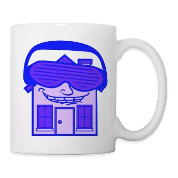 Cool House DJ House Soirée Techno Bâtiment Visage - Mug blanc - blanc - Droite