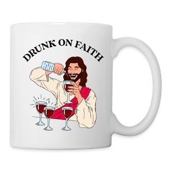 Drunk On Faith Religious Design - Mug - white - Right