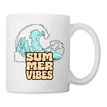 Vague Ambiance d’été Vintage Rétrostyle Mer Été - Mug blanc - blanc - Droite