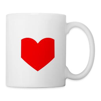 Coeur avec casque Musique Écoute Amour Logo Icône - Mug blanc - blanc - Droite