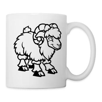 schaf comic steinbock - Tasse - Weiß - Rechts