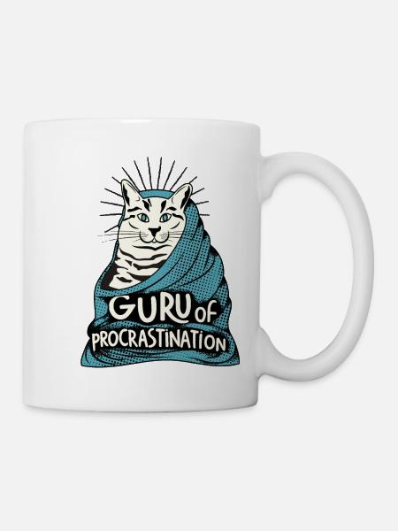 Procrastination cat - Tasse - Weiß