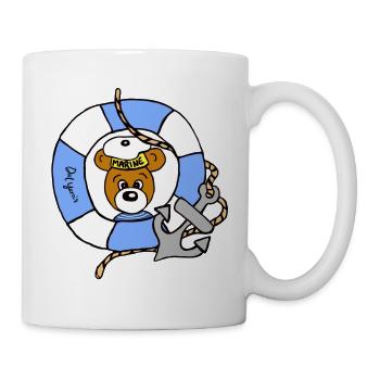Teddy See Meer Kinder Baby Shirt - Tasse - Weiß - Rechts