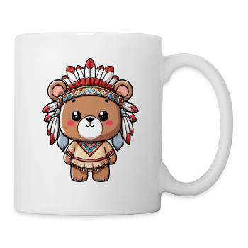 Niedlicher indianischer Bär Kawaii - Tasse - Weiß - Rechts