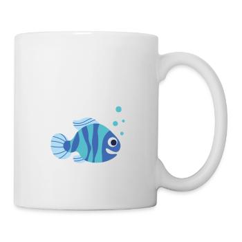 WTF T-shirt - Where's The Fish BLUE - Mug - white - Right