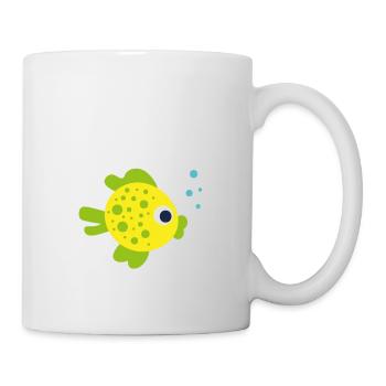 WTF T-shirt - Where's The Fish? YELLOW - Mug - white - Right