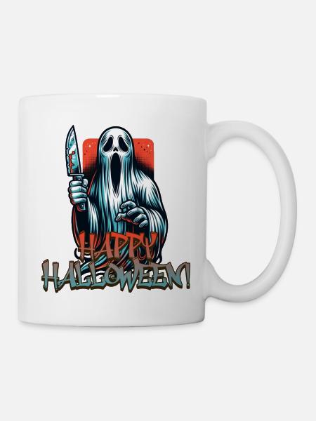 Gruseliger Halloween Geist - Tasse - Weiß