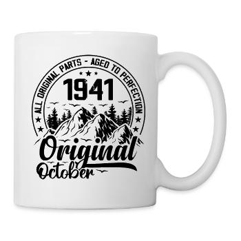 1941 Oktober Original 83 Jahre Geburtstagsgeschenk - Tasse - Weiß - Rechts