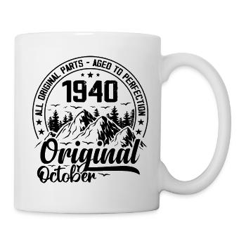 1940 October Original 84 Years Anniversary Gift - Mug - white - Right