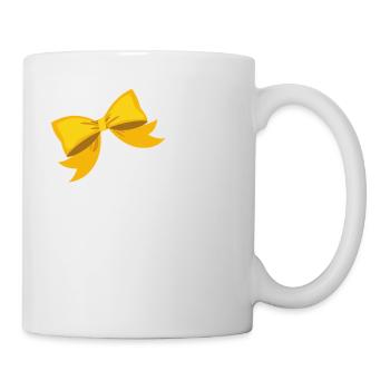 Buchstabe n gelbe Schleife - Tasse - Weiß - Rechts