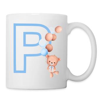 Blue Letter P Bear - Mug - white - Right