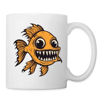 Goldfische Halloween Lustig Zombie - Tasse - Weiß - Rechts