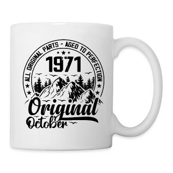 1971 Oktober Original 53 Jahre Geburtstagsgeschenk - Tasse - Weiß - Rechts