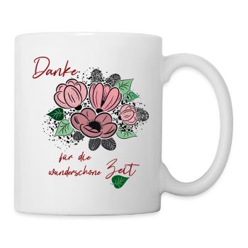 Thank you with a bouquet of flowers - Mug - white - Right