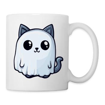 Cat Halloween Funny Ghost - Mug - white - Right