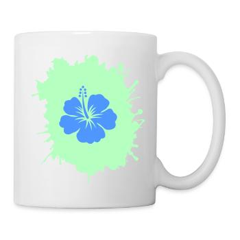 hibiskus klecks - Tasse - Weiß - Rechts