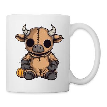 Taureau Halloween Bande dessinée drôle - Mug blanc - blanc - Droite