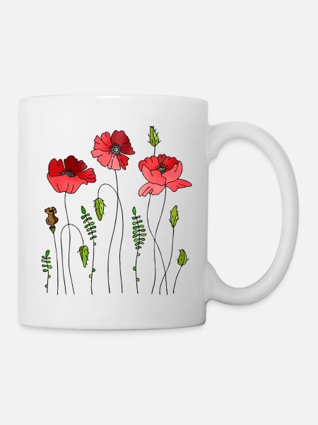 Blumen - Tasse - Weiß